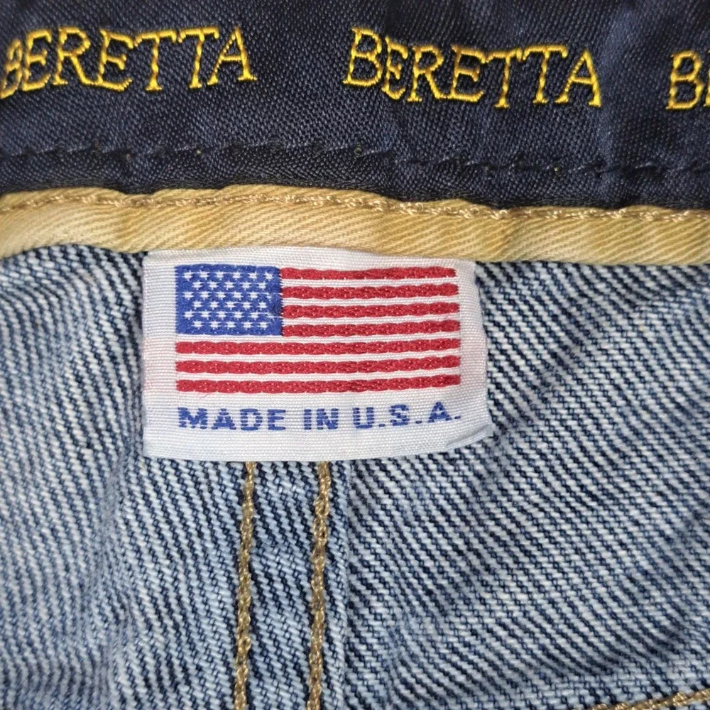 Beretta Mens Denim Jeans Blue Straight Leg Made in USA 100% Cotton 36x32